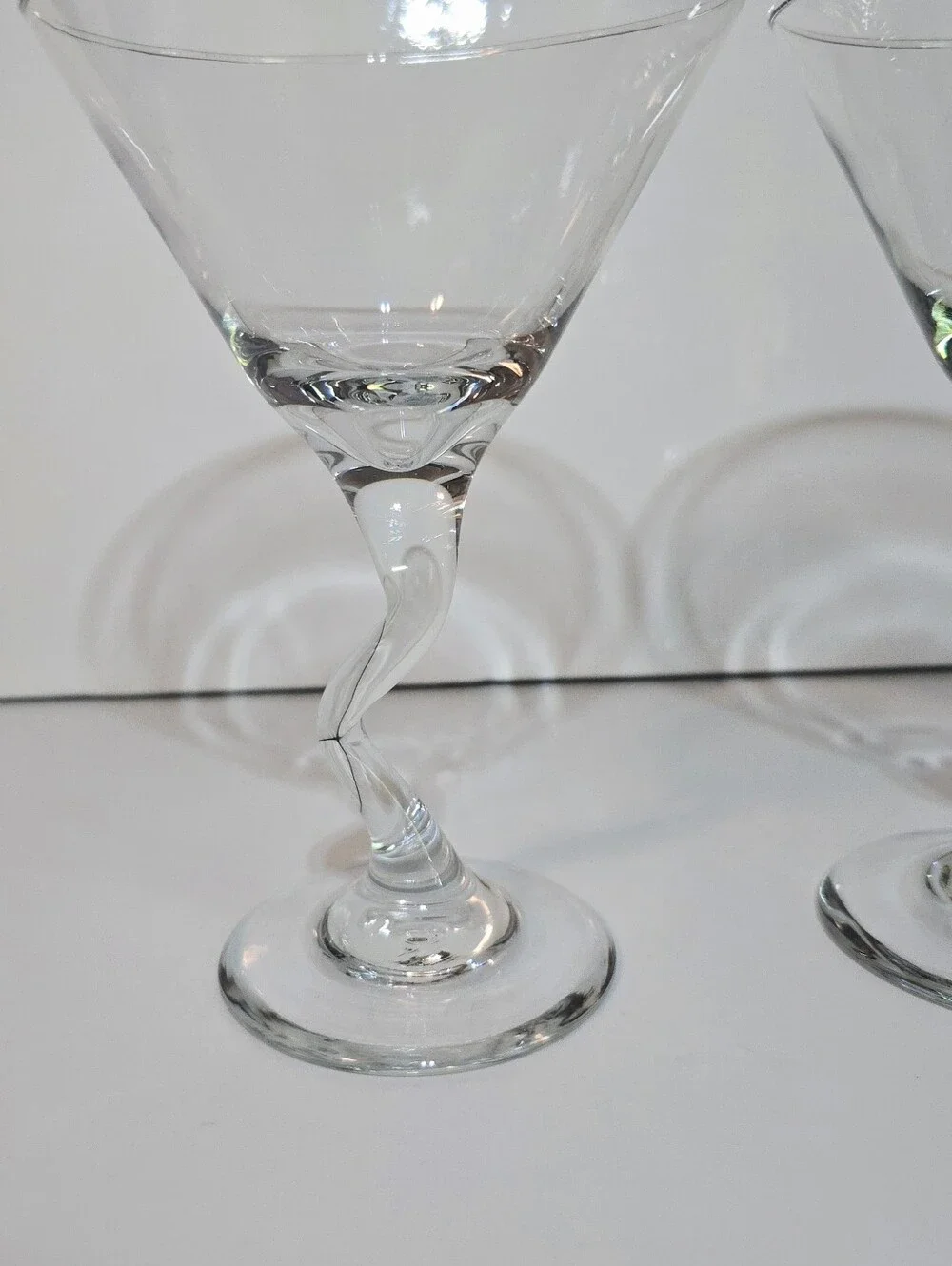 Libbey Z Stem Martini Glass Set of 2 Vintage 6.75